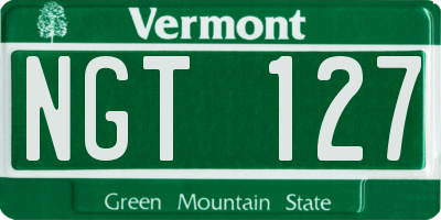 VT license plate NGT127