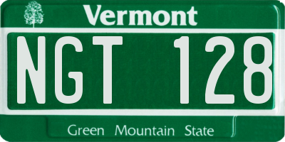 VT license plate NGT128