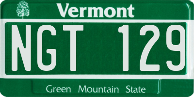 VT license plate NGT129