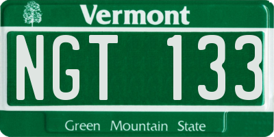VT license plate NGT133