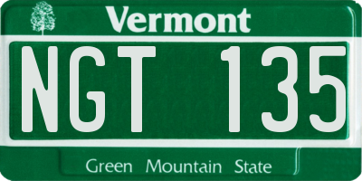 VT license plate NGT135