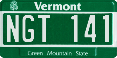 VT license plate NGT141