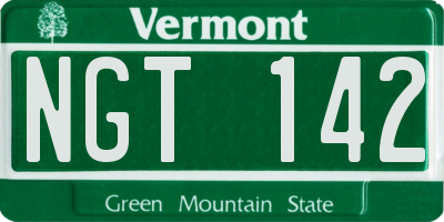 VT license plate NGT142