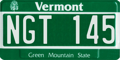 VT license plate NGT145