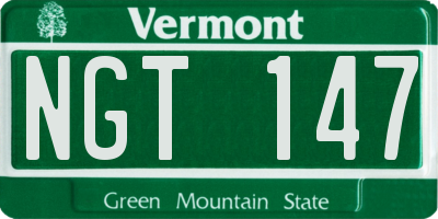 VT license plate NGT147