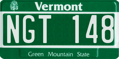 VT license plate NGT148