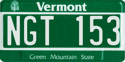 VT license plate NGT153