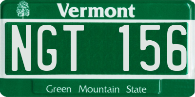 VT license plate NGT156
