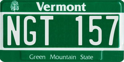 VT license plate NGT157