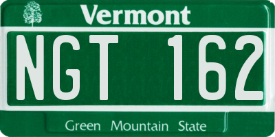 VT license plate NGT162