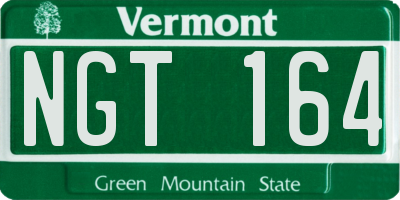 VT license plate NGT164