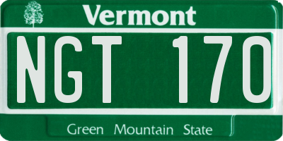 VT license plate NGT170