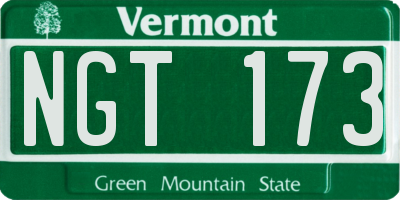 VT license plate NGT173