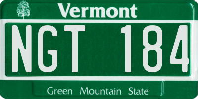 VT license plate NGT184