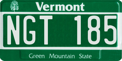 VT license plate NGT185