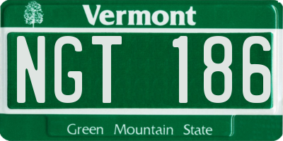 VT license plate NGT186