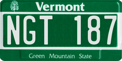 VT license plate NGT187