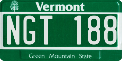 VT license plate NGT188
