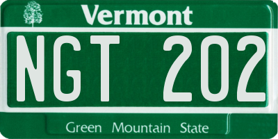 VT license plate NGT202