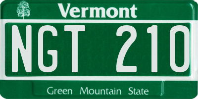 VT license plate NGT210