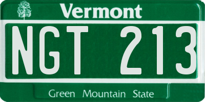 VT license plate NGT213