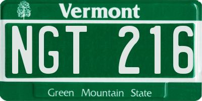 VT license plate NGT216