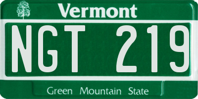VT license plate NGT219