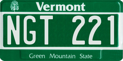 VT license plate NGT221