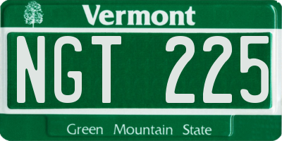 VT license plate NGT225