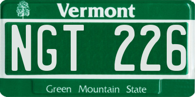 VT license plate NGT226