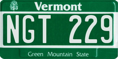 VT license plate NGT229