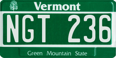 VT license plate NGT236