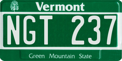 VT license plate NGT237