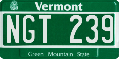 VT license plate NGT239