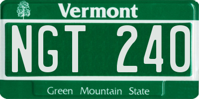 VT license plate NGT240