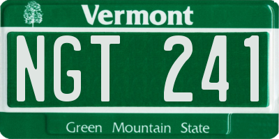 VT license plate NGT241