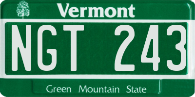 VT license plate NGT243