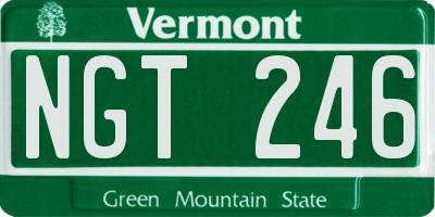 VT license plate NGT246