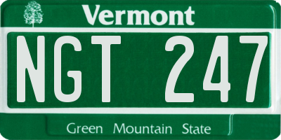 VT license plate NGT247