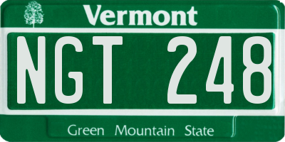 VT license plate NGT248