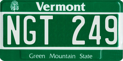 VT license plate NGT249