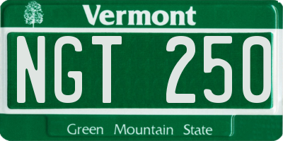 VT license plate NGT250