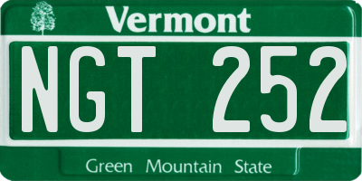 VT license plate NGT252