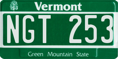 VT license plate NGT253