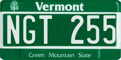 VT license plate NGT255