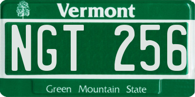 VT license plate NGT256