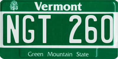 VT license plate NGT260