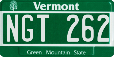 VT license plate NGT262