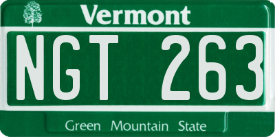 VT license plate NGT263