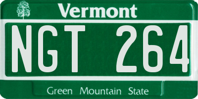 VT license plate NGT264